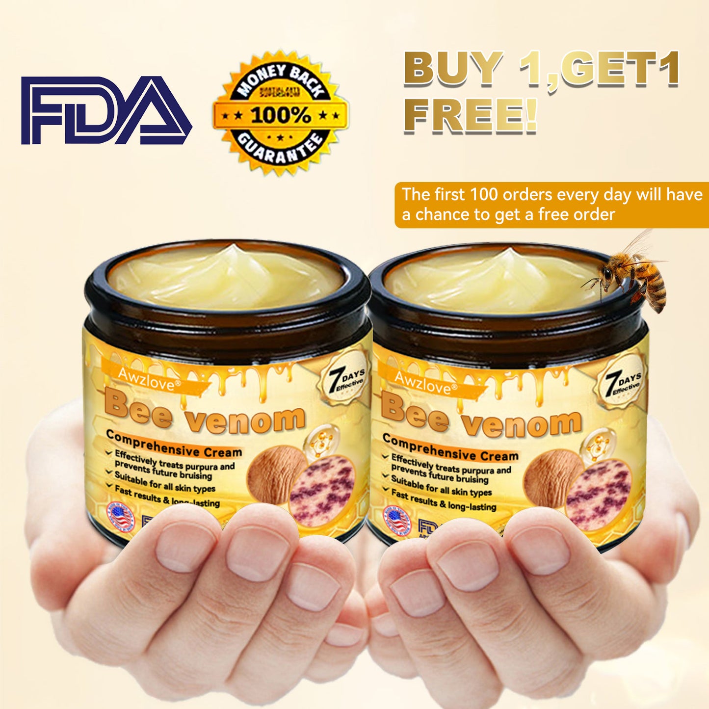 Made and Shipped from the US✅ AWZLOVE® Bee venom Comprehensive Cream 🐝 LAST DAY 80% OFF🐝