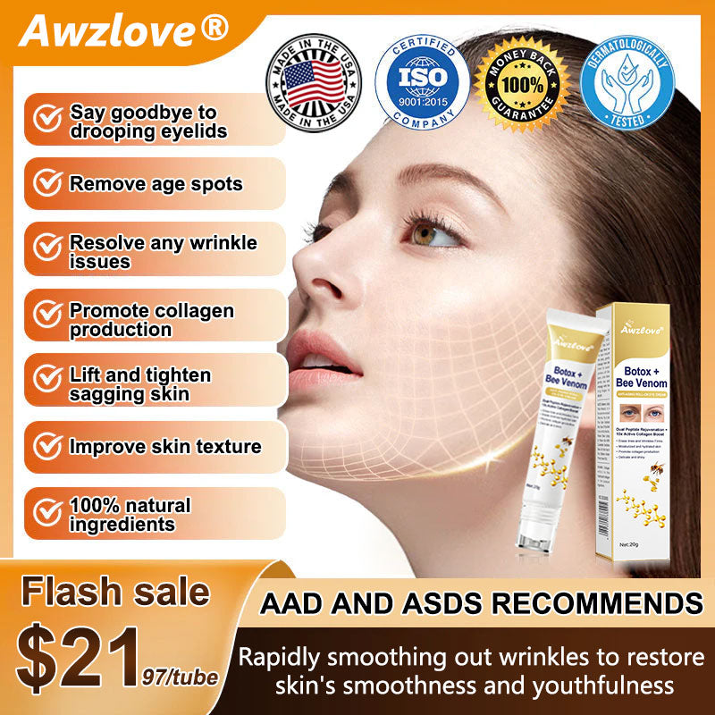 Made and shipped from the US🎁--Awzlove® Botox Bee Venom Wrinkle Removal Roll-On Cream-Last Day Promotion 70% OFF 🎁
