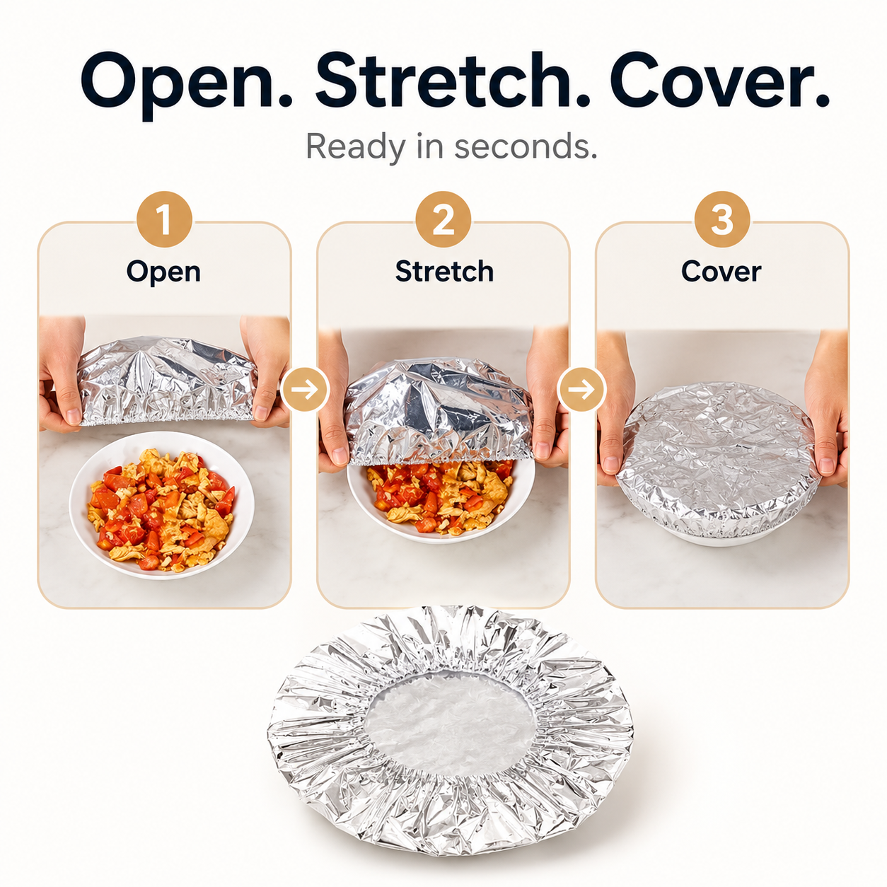 🔥 Healrize® Collapsible Aluminum Foil Food Cover | Keep Meals Warm, Fresh & Protected from Fruit Flies 🍲⏱️3