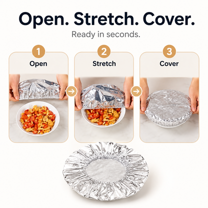 🔥 Healrize® Collapsible Aluminum Foil Food Cover | Keep Meals Warm, Fresh & Protected from Fruit Flies 🍲⏱️3