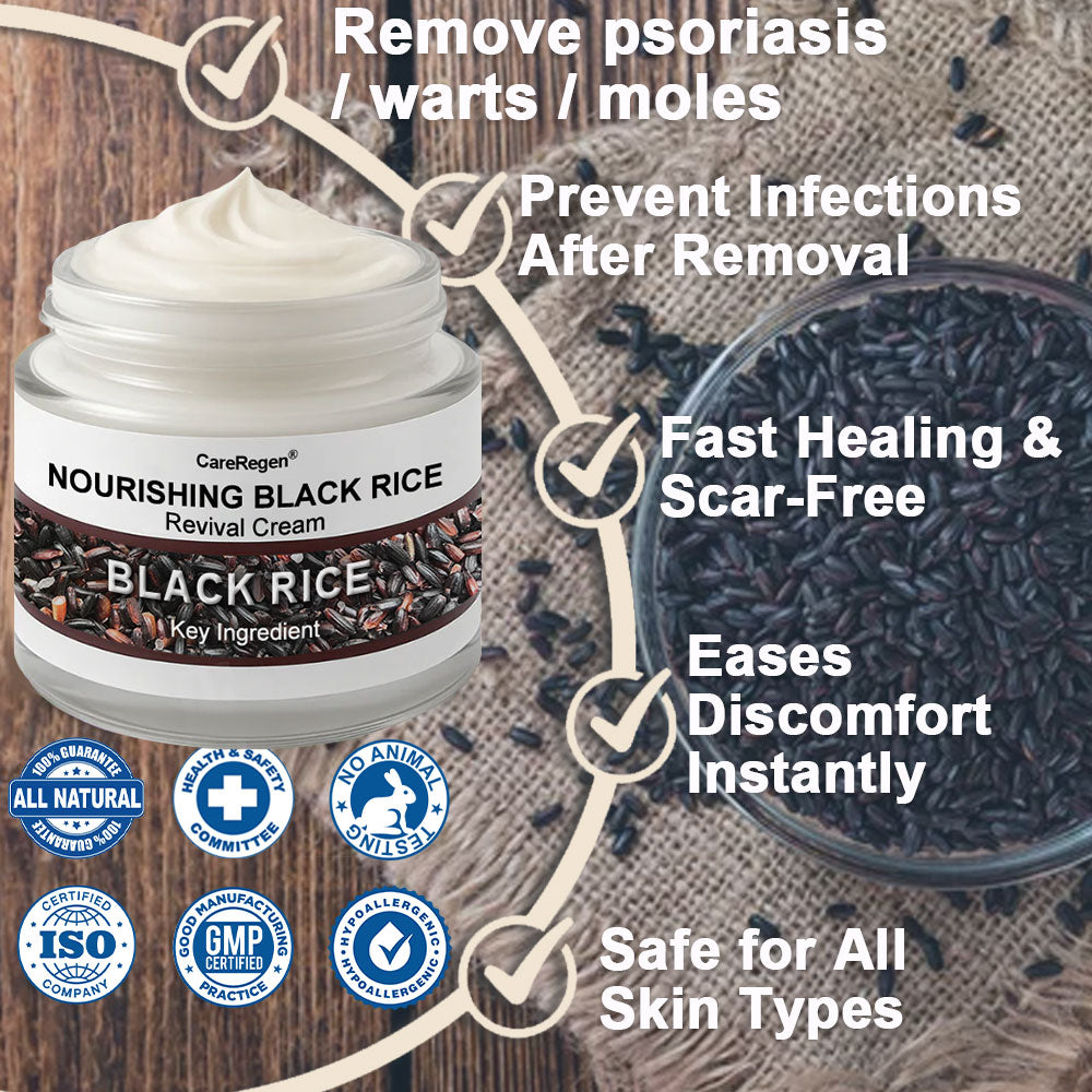 𝐂𝐚𝐫𝐞𝐑𝐞𝐠𝐞𝐧® N𝐨u𝐫i𝐬h𝐢n𝐠 𝐁l𝐚c𝐤 𝐑i𝐜e R𝐞v𝐢v𝐚l C𝐫e𝐚m 💫 | 𝐄f𝐟e𝐜t𝐢v𝐞 𝐨n p𝐬o𝐫i𝐚s𝐢s, 𝐞c𝐳e𝐦a, 𝐩u𝐫p𝐮r𝐚, s𝐮n𝐬p𝐨t𝐬, t𝐚g𝐬, w𝐚r𝐭s & b𝐞y𝐨n𝐝