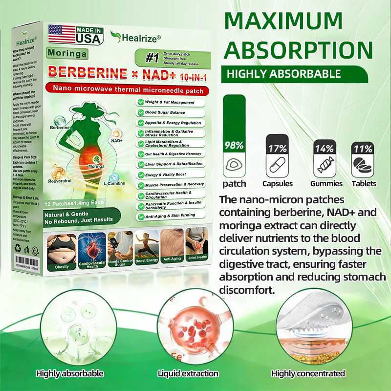 𝑶𝒇𝒇𝒊𝒄𝒊𝒂𝒍 𝑺𝒕𝒐𝒓𝒆  | 👨‍⚕️Healrize®𝑴𝒐𝒓𝒊𝒏𝒈𝗮 · 𝗕𝗲𝗿𝗯𝗲𝗿𝙞𝙣𝙚 × 𝙉𝘼𝐃+ 𝟏𝟎-𝐢𝐧-𝟏 𝗔𝗱𝘃𝗮𝗻𝗰𝙚𝙙 Nano Microwave Thermal Metabolic Patch(𝐉𝐮𝐬𝐭 𝐨𝐧𝐜𝐞 𝐚 𝐝𝐚𝐲, 𝐯𝐢𝐬𝐢𝐛𝐥𝐞 𝐜𝐡𝐚𝐧𝐠𝐞𝐬 𝐢𝐧 𝟕 𝐝𝐚𝐲𝐬） ✅ 𝐅𝐨𝐫 𝐨𝐛𝐞𝐬𝐢𝐭𝐲, 🅛🅞🅞🅢🅔 🅢🅚🅘🅝,𝐝𝐢𝐚𝐛𝐞𝐭𝐞𝐬, 𝐬𝐥𝐞𝐞𝐩 𝐚𝐩𝐧𝐞𝐚, 𝐣𝐨𝐢𝐧𝐭 𝐢𝐬𝐬𝐮𝐞𝐬, 𝐚𝐧𝐝 𝐦𝐨𝐫𝐞 👑