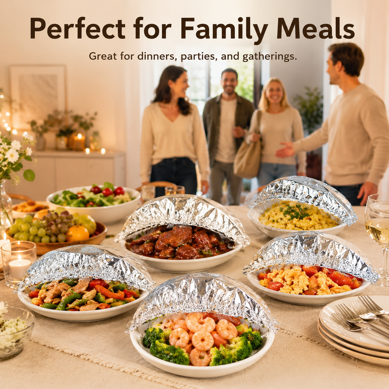 🔥 Healrize® Collapsible Aluminum Foil Food Cover | Keep Meals Warm, Fresh & Protected from Fruit Flies 🍲⏱️3