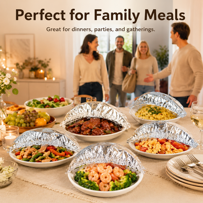 🔥 Healrize® Collapsible Aluminum Foil Food Cover | Keep Meals Warm, Fresh & Protected from Fruit Flies 🍲⏱️3