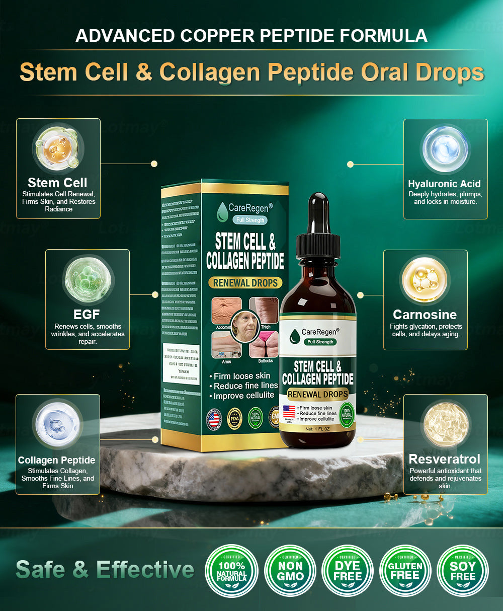 Officially Authorised Exclusive Edition|CareRegen® Stem Cell & Collagen Peptide Renewal Drops (Lift & Firm Sagging Skin & Reduce Wrinkle Formation)👍