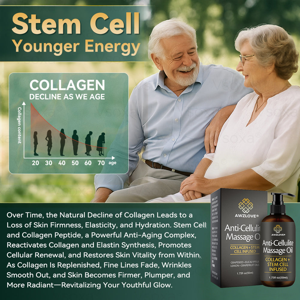 Awzlove® Luxurious Collagen & Stem Cell Anti-Cellulite Massage Oil🏆 (🔥70% Off for a Limited Time!)